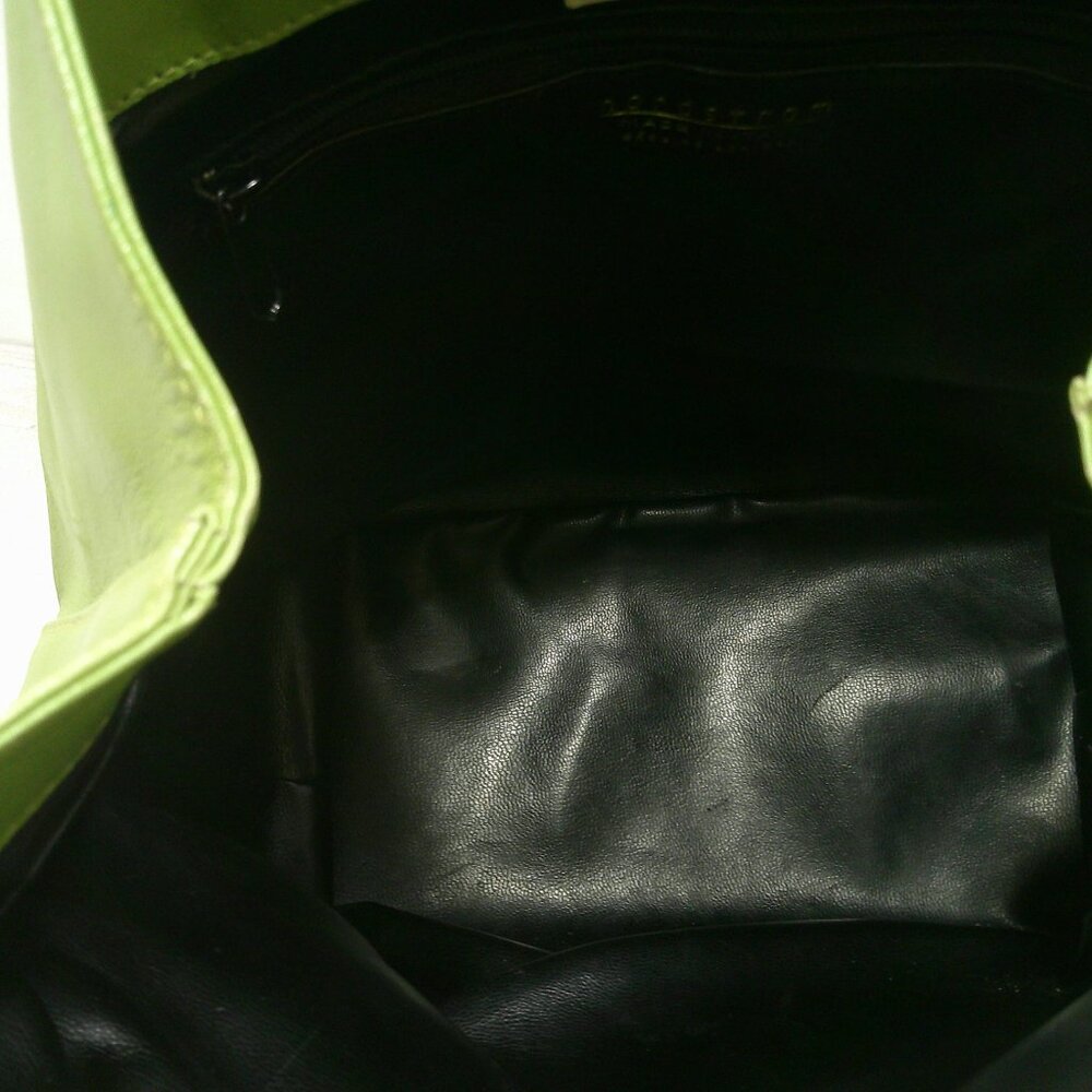 Vintage Nordstrom Made in Italy Green Leather hexagonal Bag Purse Pocketbook - Picture 12 of 14